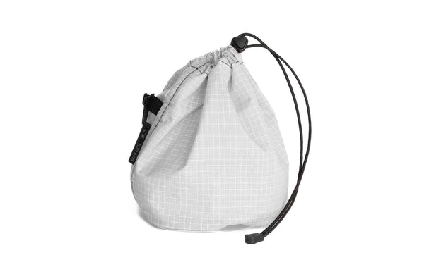 A Medium, clear-bottomed Yarn Stuff Sack in Kiwi (green with white grid) 200 Halcyon.
